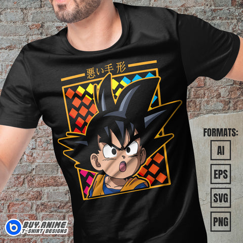 Premium Goku Dragon Ball Daima Anime Vector T-shirt Design Template