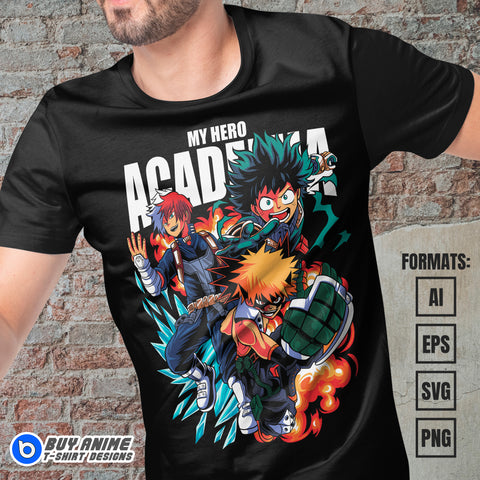 Premium My Hero Academia Anime Vector T-shirt Design Template #10