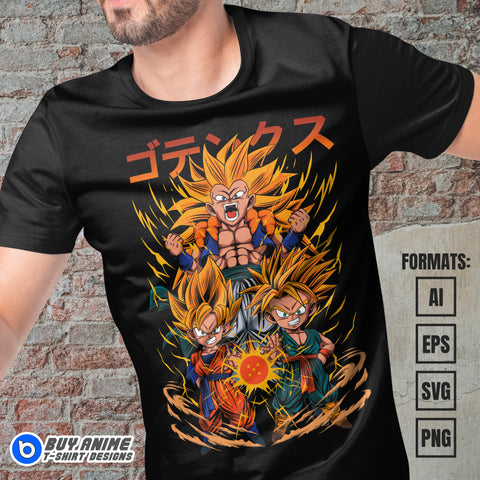 Premium Dragon Ball Anime Vector T-shirt Design Template #18