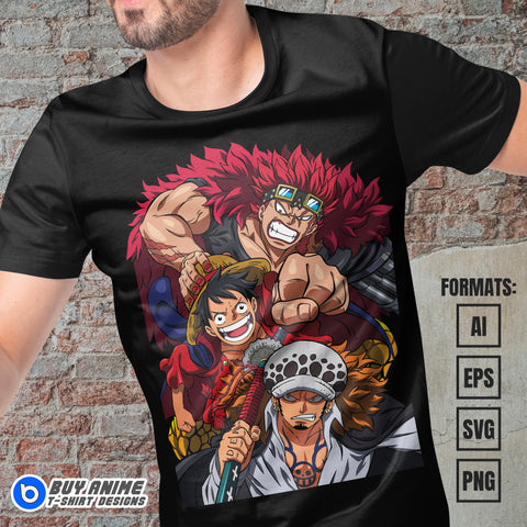 Premium One Piece Supernova Trio Anime Vector T-shirt Design Template