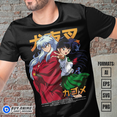 Premium Inuyasha Anime Vector T-shirt Design Template #5