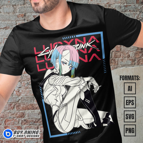 Premium Lucyna Cyberpunk Vector T-shirt Design Template