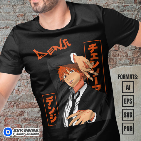 Premium Denji Chainsaw Man Anime Vector T-shirt Design Template #4