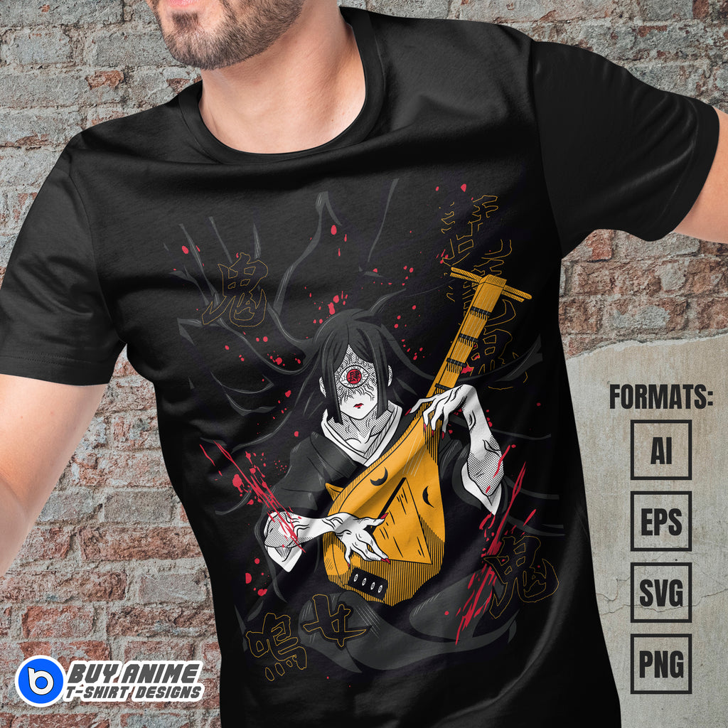 Premium Nakime Demon Slayer Anime Vector T-shirt Design Template