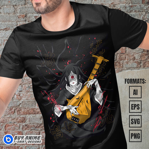 Premium Nakime Demon Slayer Anime Vector T-shirt Design Template