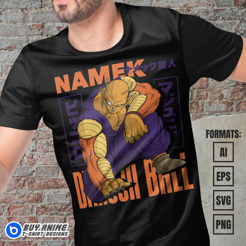 Premium Orange Piccolo Dragon Ball Super Anime Vector T-shirt Design Template