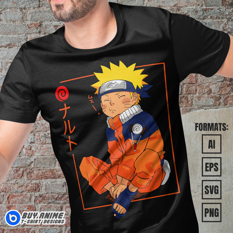 Premium Naruto Uzumaki Anime Vector T-shirt Design Template #11