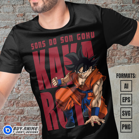 Premium Goku Dragon Ball Anime Vector T-shirt Design Template #6
