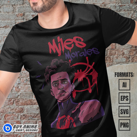 Miles Morales Spider-Man Vector T-shirt Design Template