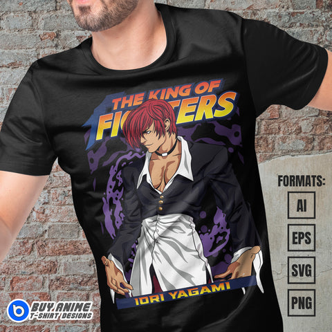 Premium Iori Yagami King of Fighters Vector T-shirt Design Template #2