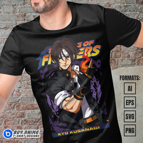 Kyo Kusanagi The King Of Fighters Vector T-shirt Design Template