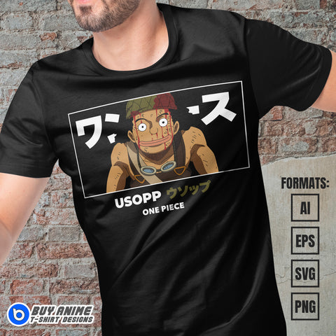Premium Usopp One Piece Anime Vector T-shirt Design Template #4