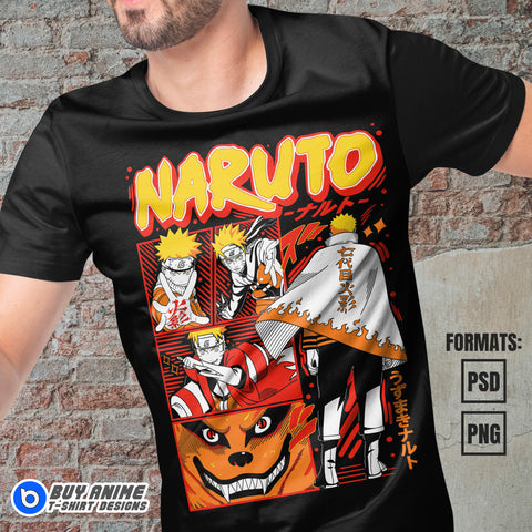 Premium Naruto Uzumaki Anime Vector T-shirt Design Template #12