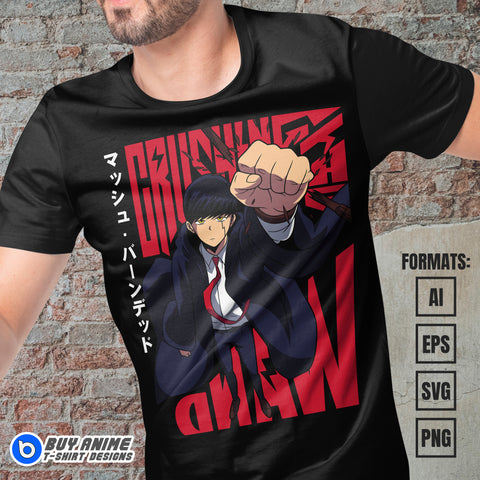 Premium Mashle Magic and Muscles Anime Vector T-shirt Design Template #3