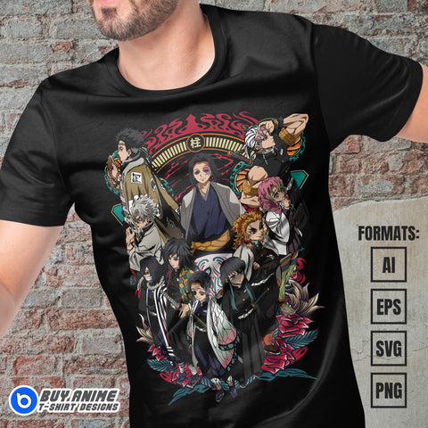Premium Demon Slayer Anime Vector T-shirt Design Template #32