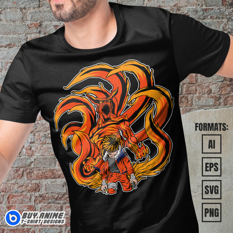 Premium Naruto Uzumaki Anime Vector T-shirt Design Template #13