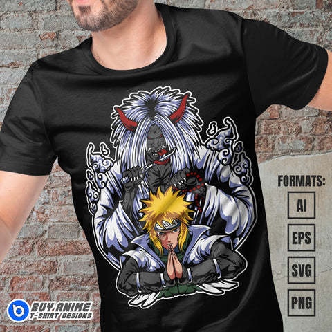Premium Minato Naruto Anime Vector T-shirt Design Template #3