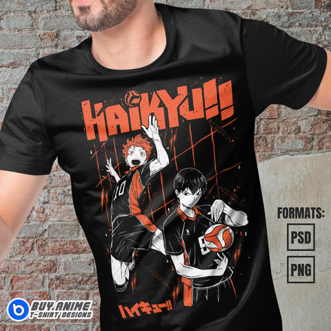 Premium Haikyu Anime Vector T-shirt Design Template #3