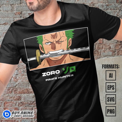 Premium Roronoa Zoro One Piece Vector T-shirt Design Template #20