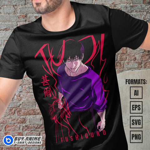 Premium Toji Fushiguro Jujutsu Kaisen Anime Vector T-shirt Design Template #7
