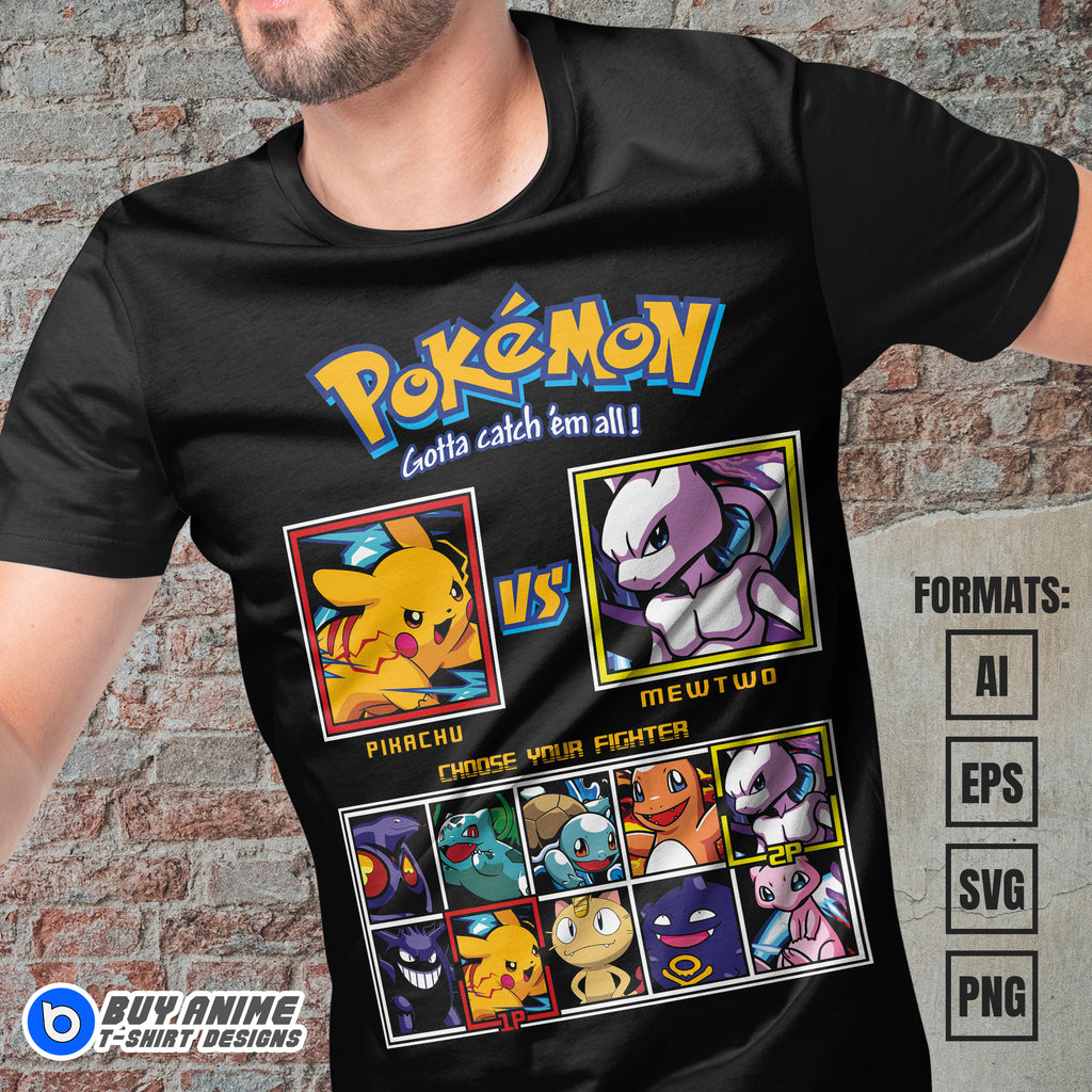 Premium Pokemon Anime Vector T-shirt Design Template #5