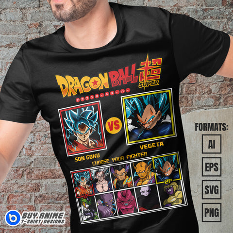 Premium Dragon Ball Super Anime Vector T-shirt Design Template