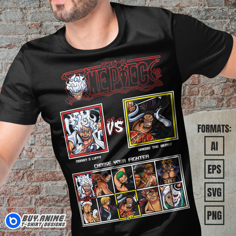 Premium One Piece Anime Vector T-shirt Design Template #21