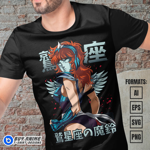 Premium Eagle Marin Saint Seiya Anime Vector T-shirt Design Template