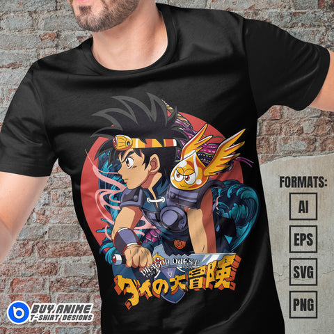  Premium Dai Dragon Quest Anime Vector T-shirt Design Template