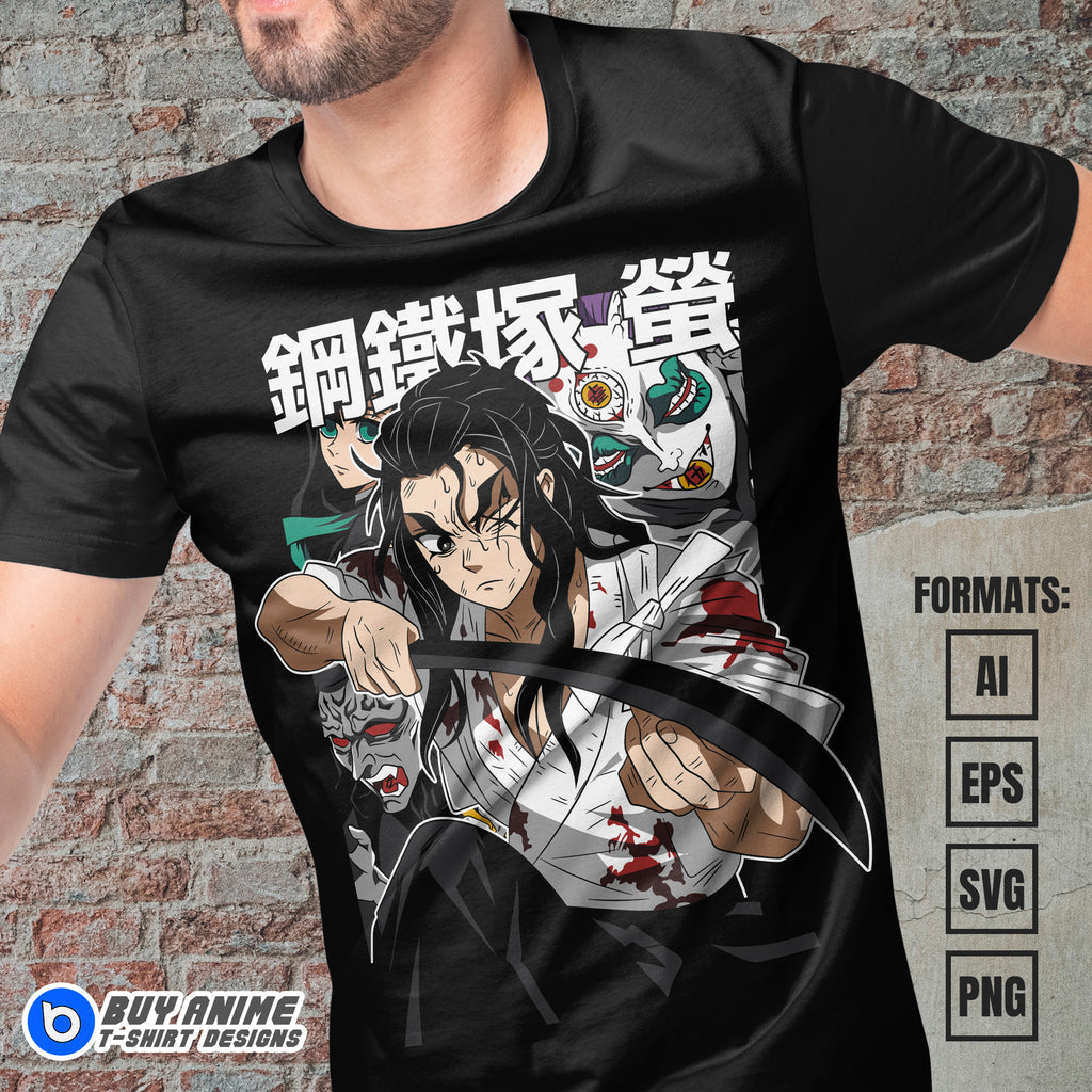 Premium Haganezuka Demon Slayer Anime Vector T-shirt Design Template