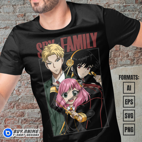 Premium Spy x Family Anime Vector T-shirt Design Template #2
