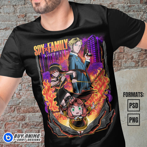 Premium Spy x Family Anime Vector T-shirt Design Template #3