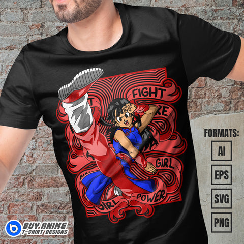 Premium Chi-Chi Dragon Ball Anime Vector T-shirt Design Template #2