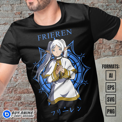 Premium Frieren Beyond Journeys End Anime Vector T-shirt Design Template #2