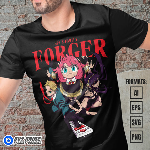 Premium Spy x Family Anime Vector T-shirt Design Template #4