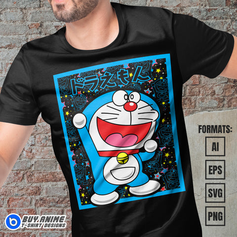 Premium Doraemon Anime Vector T-shirt Design Template #2