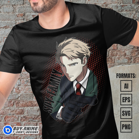 Premium Loid Forger Spy x Family Anime Vector T-shirt Design Template #2