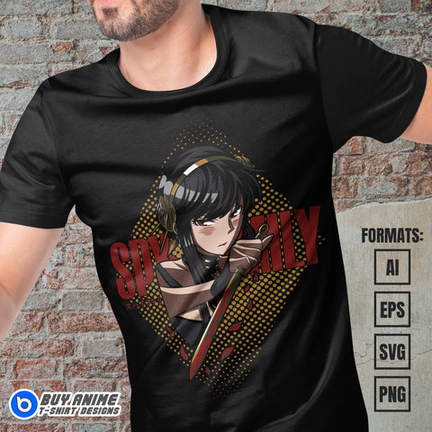 Premium Yor Forger Spy x Family Anime Vector T-shirt Design Template #5