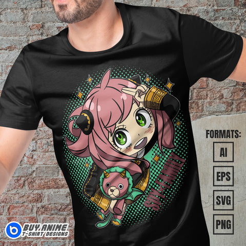Premium Anya Forger Spy x Family Anime Vector T-shirt Design Template #8