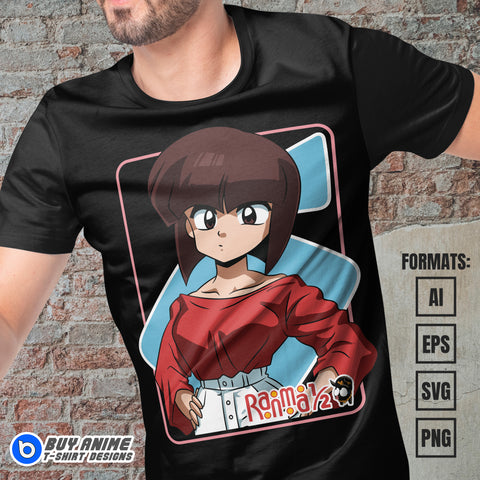 Premium Nabiki Tendo Ranma 1/2 Anime Vector T-shirt Design Template