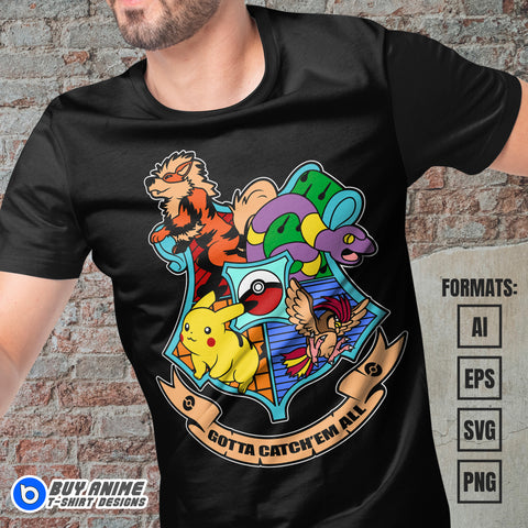 Premium Pokemon Anime Vector T-shirt Design Template #6