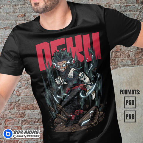 Premium Midoriya Izuku My Hero Academia Anime Vector T-shirt Design Template #12