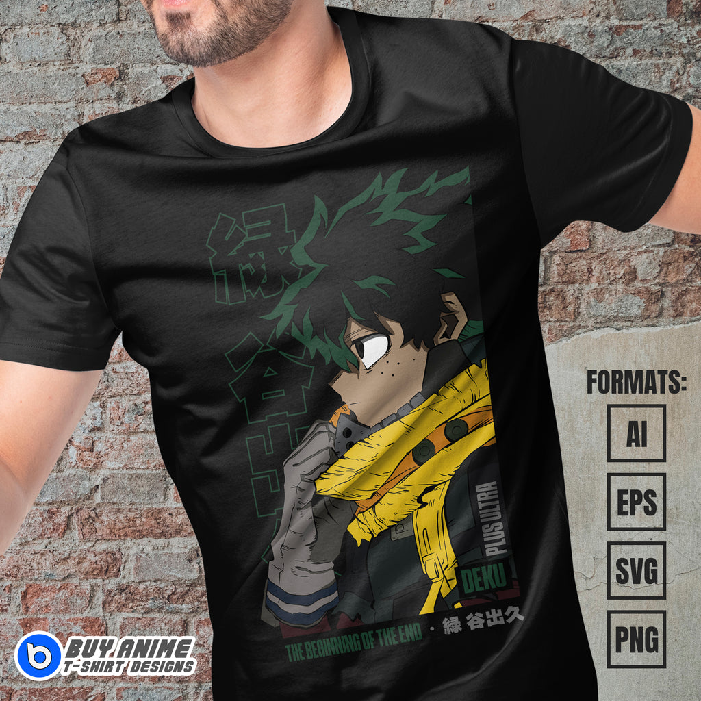 Premium Midoriya Izuku My Hero Academia Anime Vector T-shirt Design Template #13