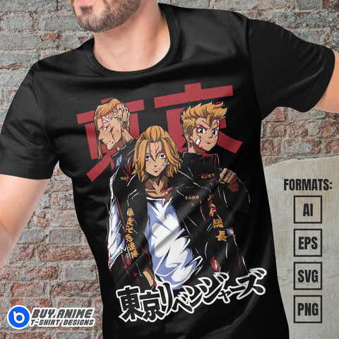Premium Tokyo Revengers Anime Vector T-shirt Design Template