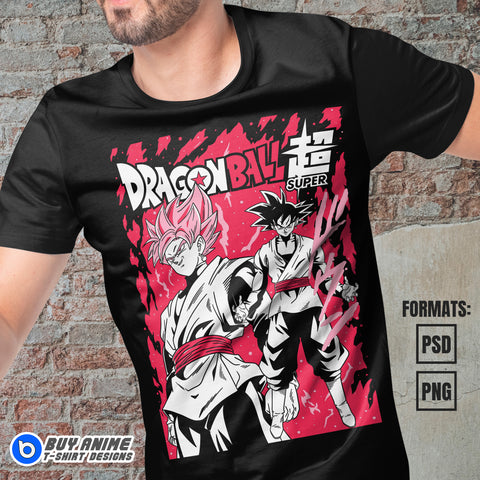 Premium Goku Black Dragon Ball Anime Vector T-shirt Design Template