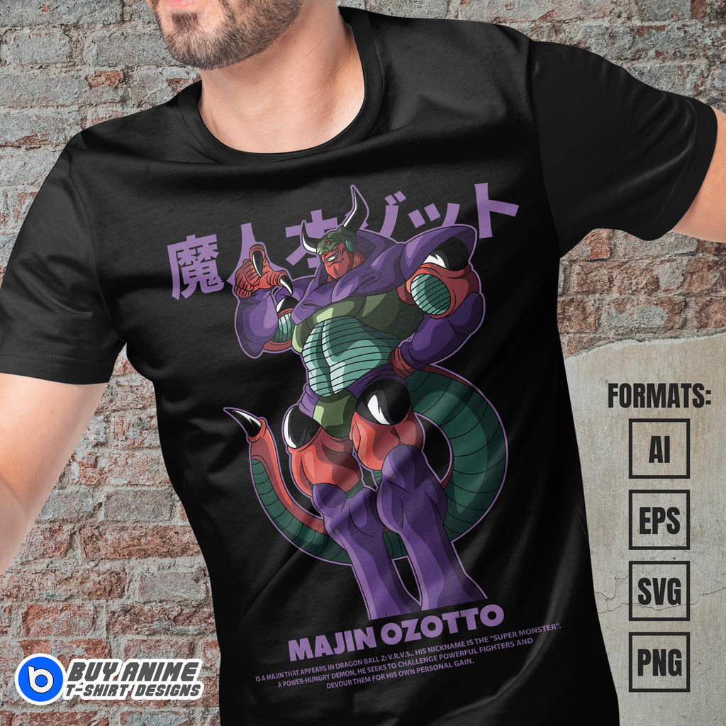 Premium Majin Ozotto Dragon Ball Anime Vector T-shirt Design Template