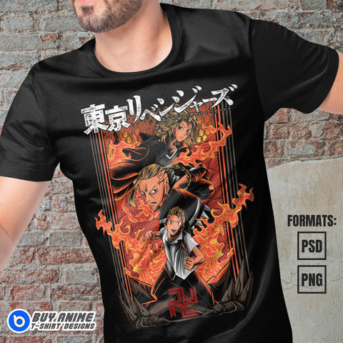 Premium Tokyo Revengers Anime Vector T-shirt Design Template #2
