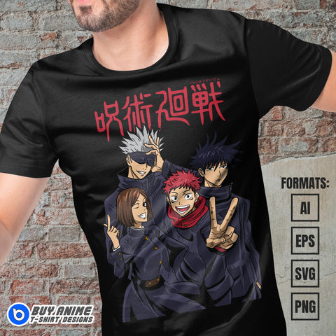 Premium Jujutsu Kaisen Anime Vector T-shirt Design Template #35