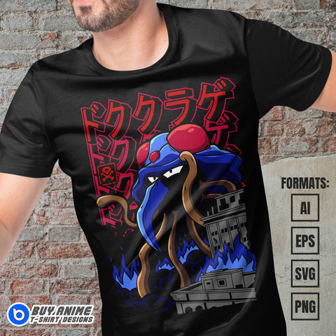 Premium Tentacruel Pokemon Anime Vector T-shirt Design Template
