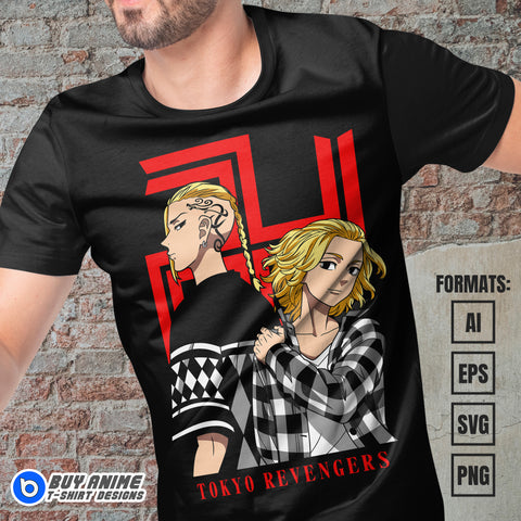 Premium Tokyo Revengers Anime Vector T-shirt Design Template #3